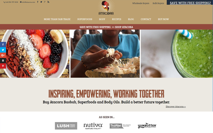 Atacora Health Foods Website Design by Leapontotheweb